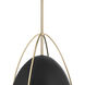 Pomelle 1 Light 13.75 inch Matte Black and Modern Gold Pendant Ceiling Light in Matte Black/Modern Gold