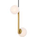 Curven 2 Light 11.25 inch Legacy Brass Pendant Ceiling Light