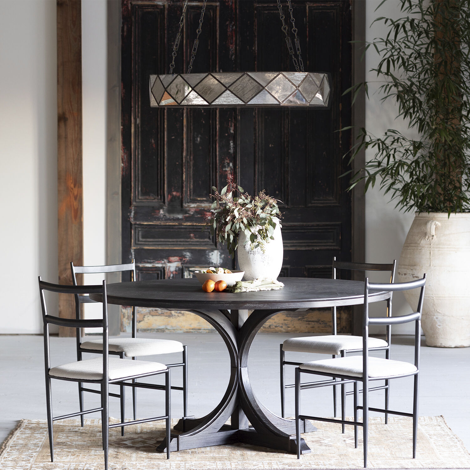 Maybelle 8 Light 37 inch Antique Brushed Brass / Silver Mercury Glass Chandelier Ceiling Light