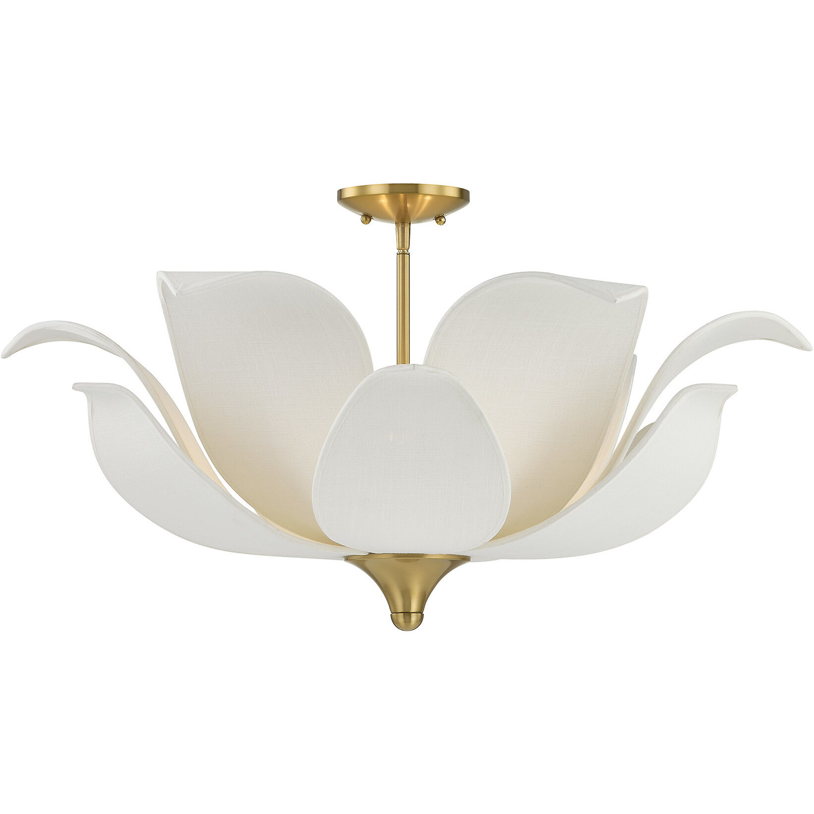 Elsie 6 Light 30 inch Warm Brass Covertible SemiFlush Ceiling Light