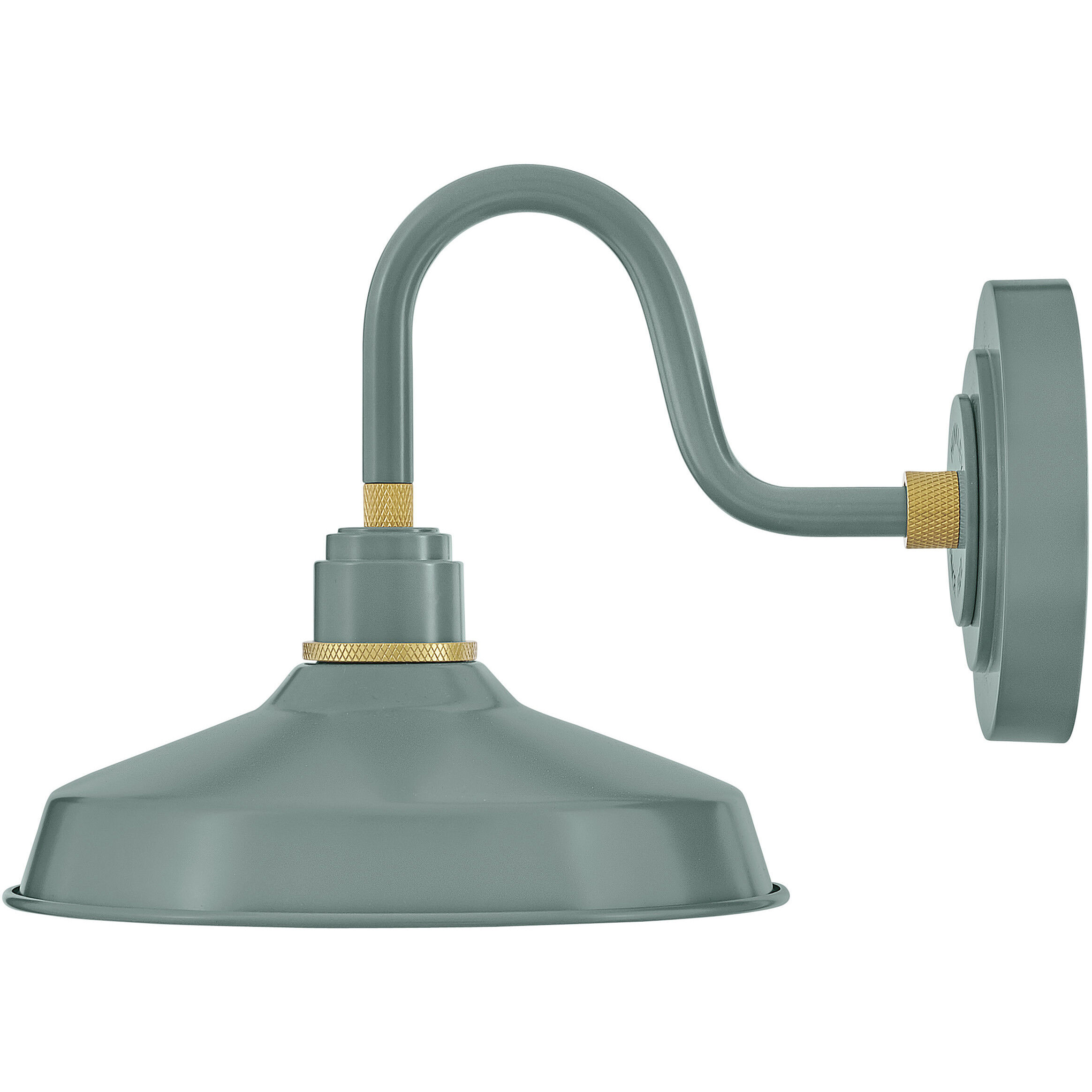 Foundry Classic Outdoor Barn Light in Sage Green, Gooseneck
