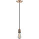 Franklin Restoration Halophane LED 8.5 inch Antique Copper Mini Pendant Ceiling Light in Clear Halophane Glass, Franklin Restoration