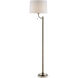 Nash 66 inch 100.00 watt White and Honey Brass Floor Lamp Portable Light 
