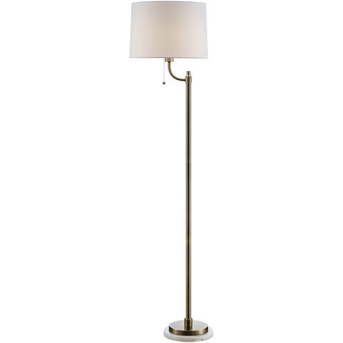 Nash 66 inch 100.00 watt White and Honey Brass Floor Lamp Portable Light