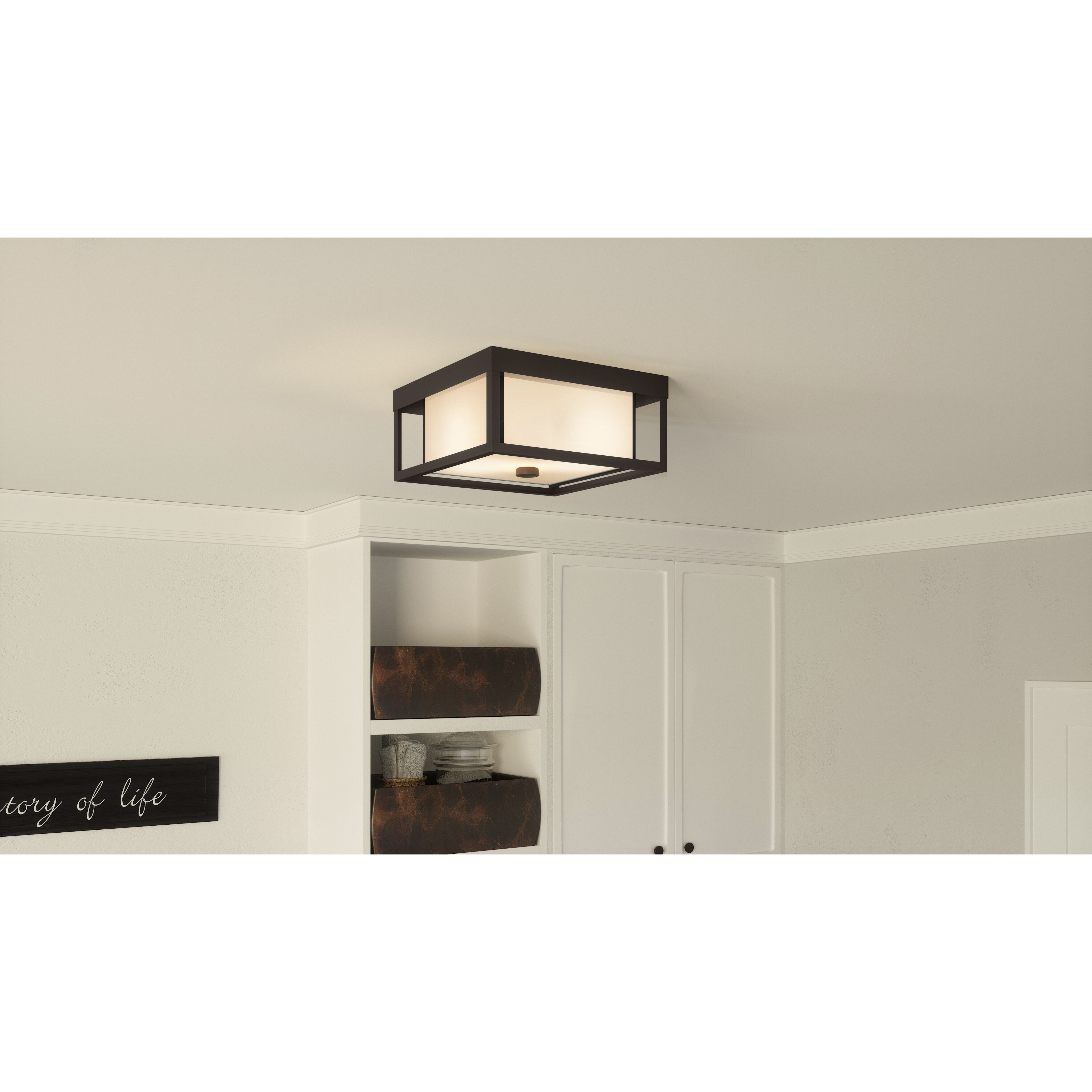 Powell 3 Light 13 inch Western Bronze Flush Mount Ceiling Light