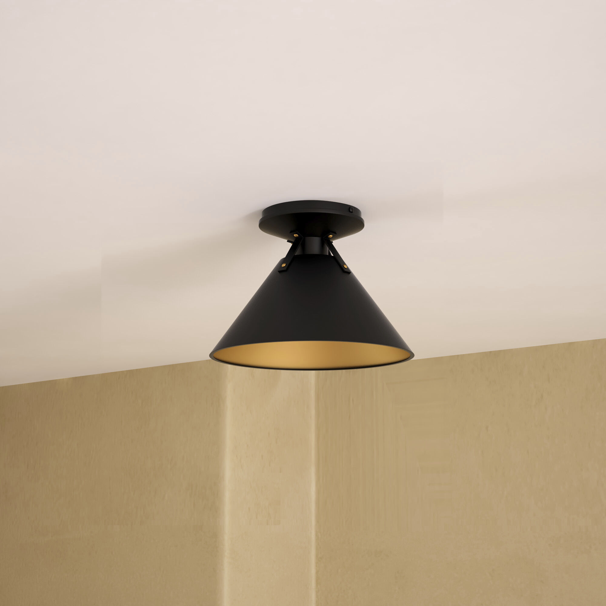 Alora Mood Archer 1 Light 9.5 inch Matte Black Flush Mount Ceiling Light