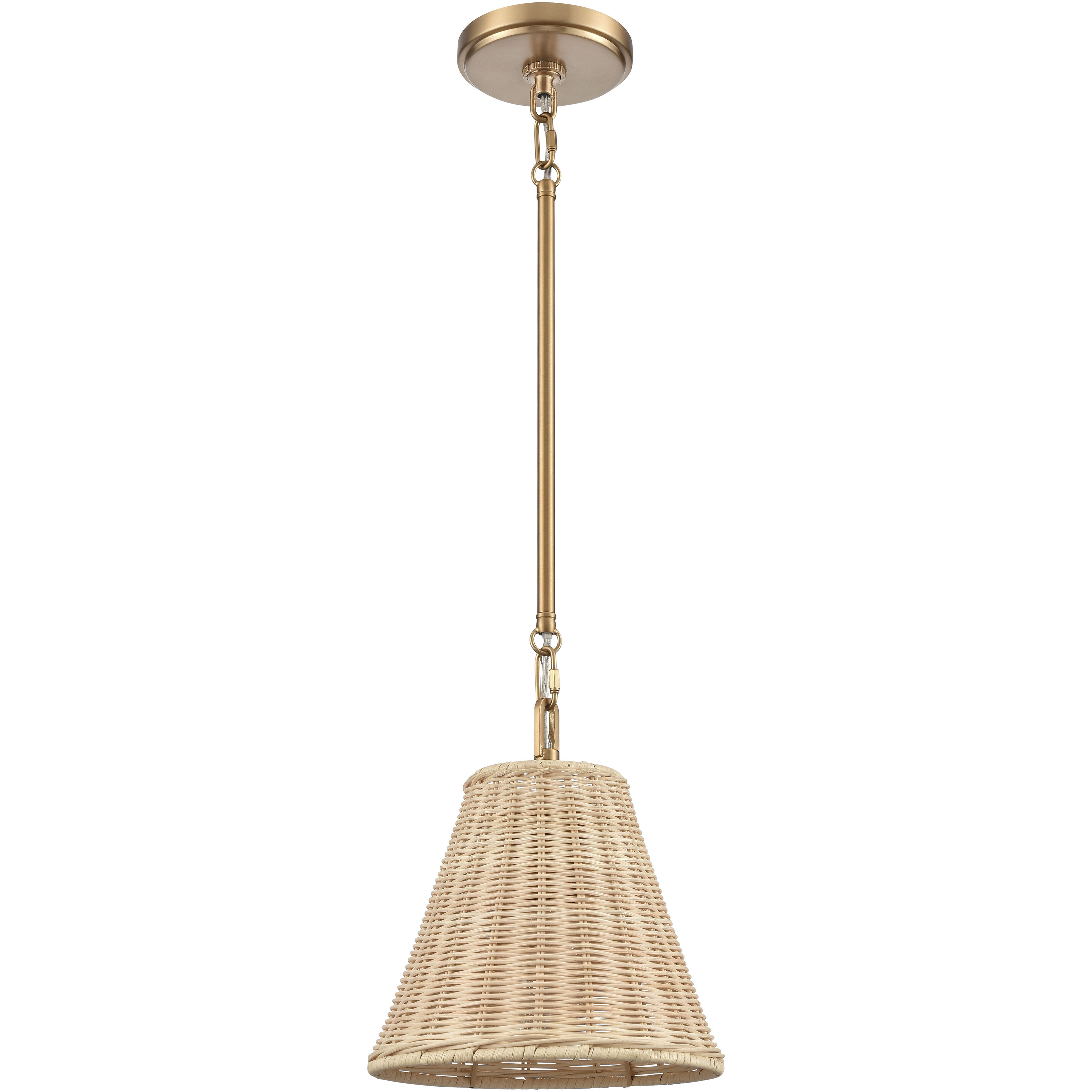 Rydell 1 Light 9 inch Brushed Gold Mini Pendant Ceiling Light