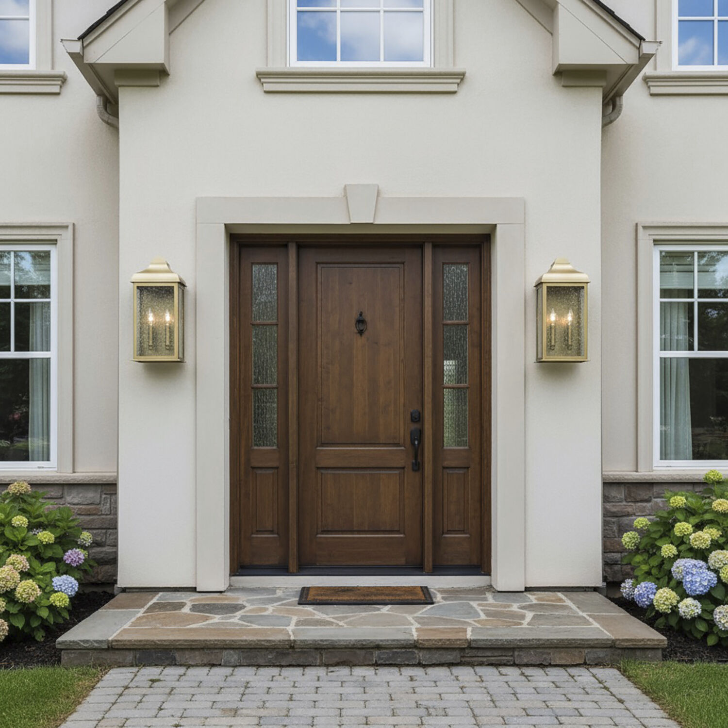 Madrid 2 Light 16 inch Weathered Brass Outdoor Wall Sconce