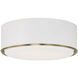 Carlton 3 Light 15.5 inch Matte Brass and White Flush Mount Ceiling Light