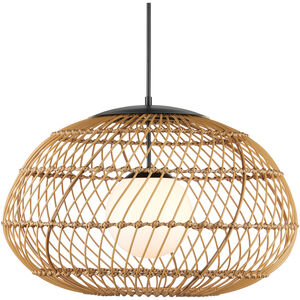 Carriage 1 Light 32.75 inch Natural/Black/Frosted White Outdoor Pendant
