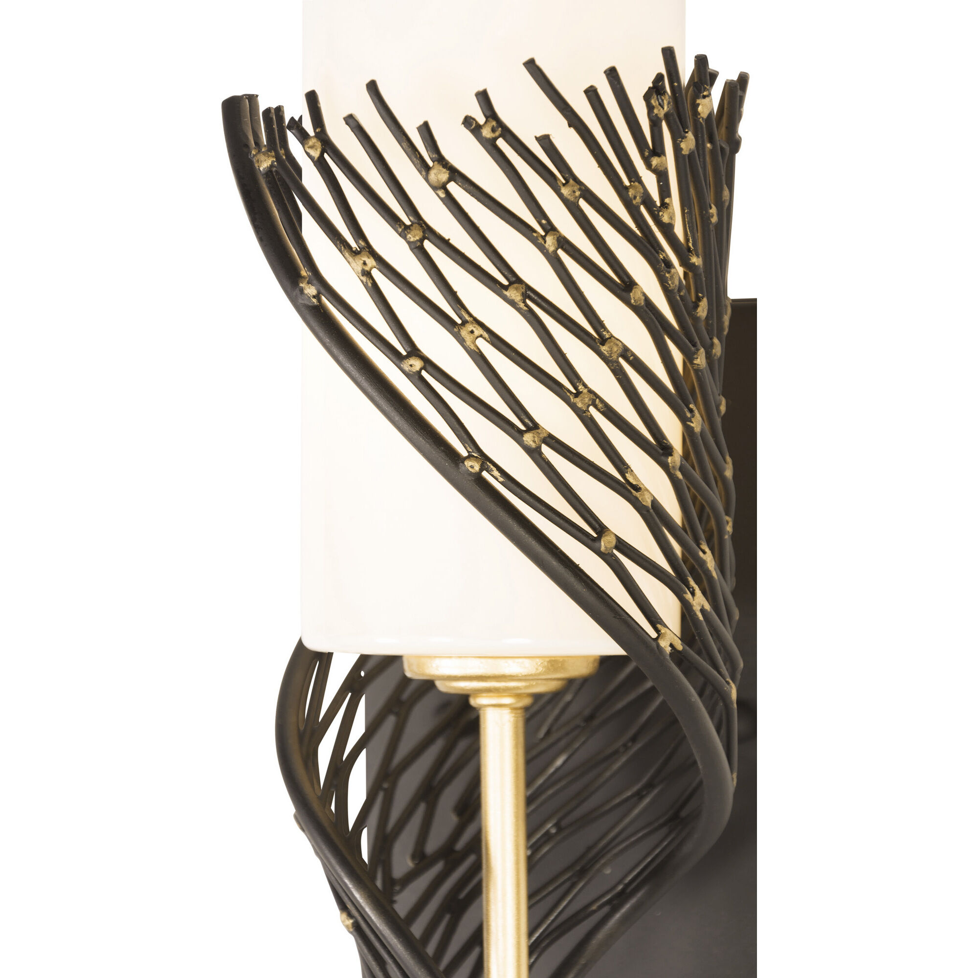 Flow 1 Light 4.5 inch Matte Black and French Gold Right Sconce Wall Light in Matte Black/French Gold