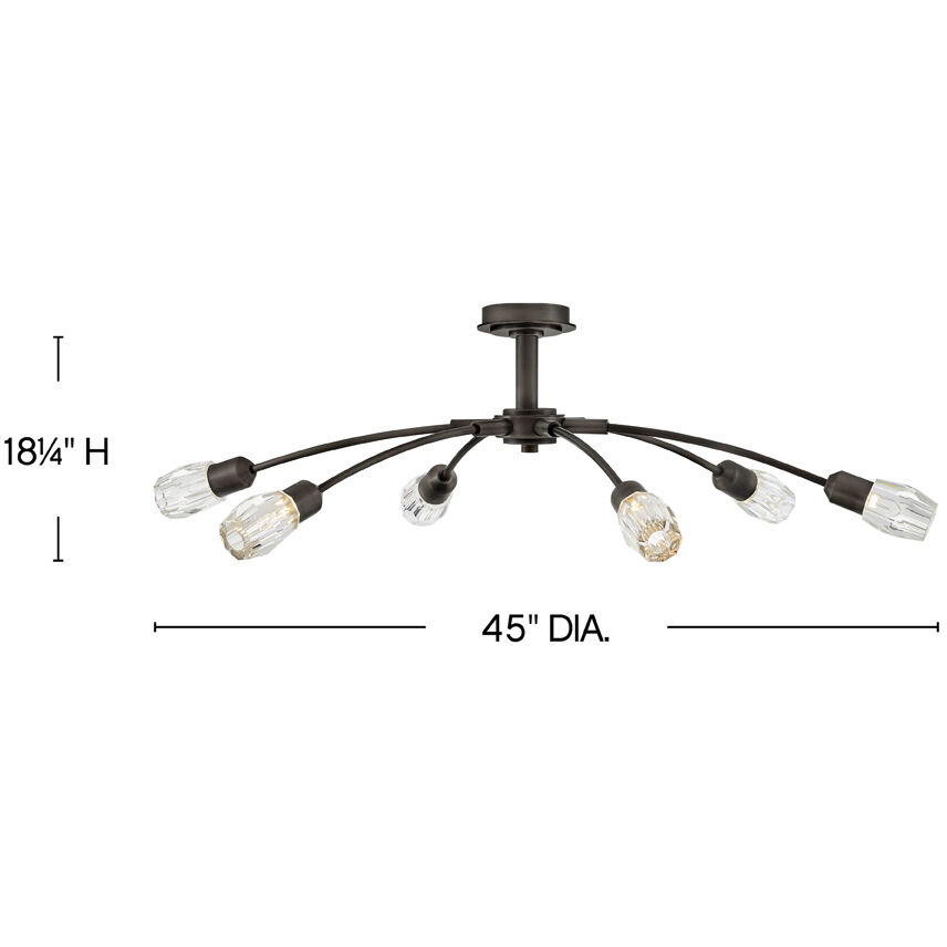 Atera LED 45 inch Black Oxide Chandelier Ceiling Light, Single Tier