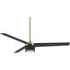 Trilon 56 inch Oilcan Brass and Black with Black Blades Ceiling Fan