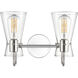 Camellia 2 Light 13.5 inch Polished Nickel Vanity Light Wall Light