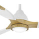 Aileron 60 inch Matte White with Heritage Brass with Matte White Blades Smart Fan