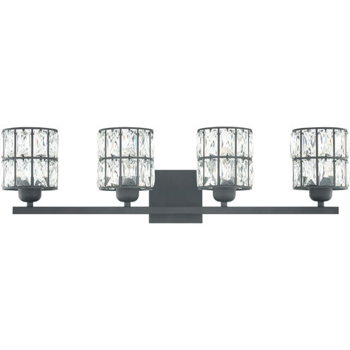Gibson 4 Light 30 inch Matte Black Bath Light Wall Light