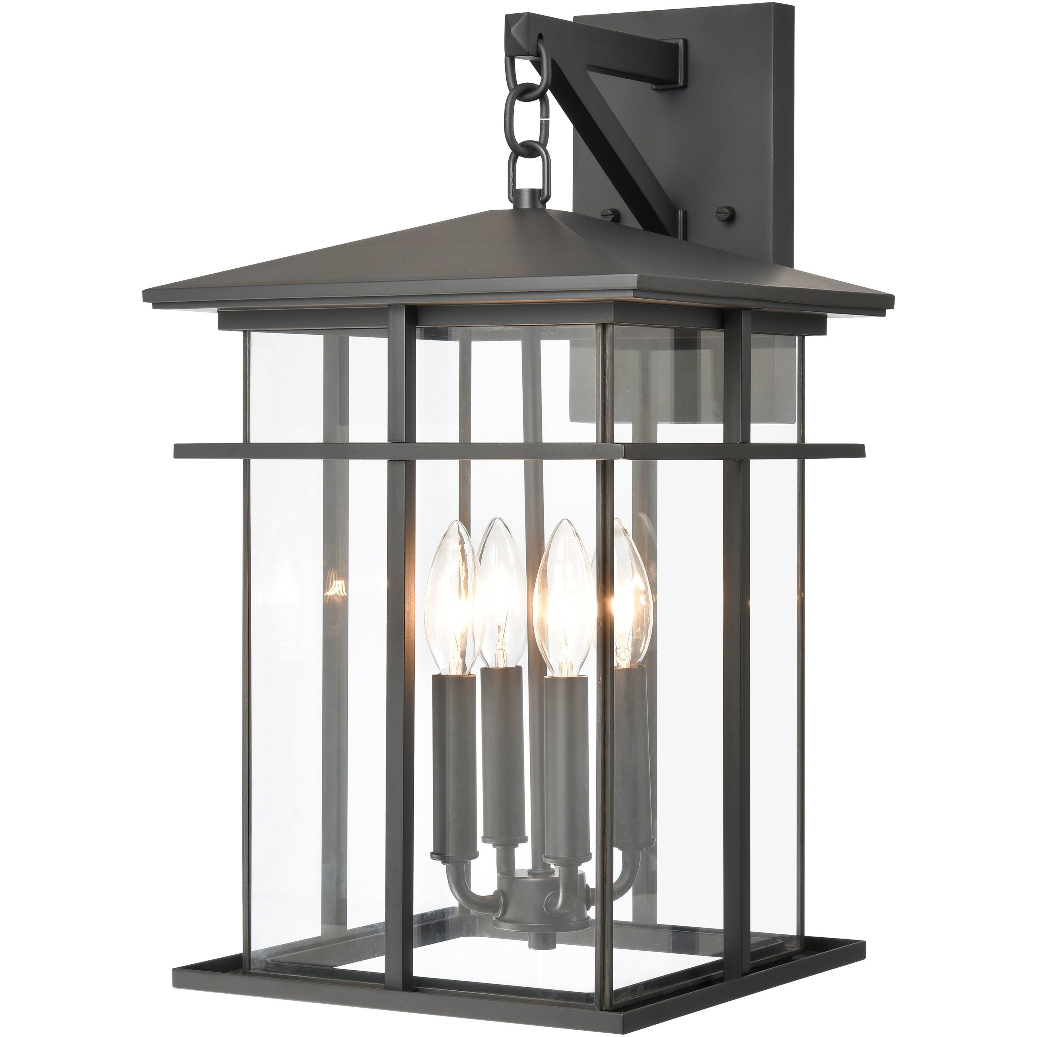 Oak Park 4 Light 20 inch Matte Black Outdoor Wall Sconce