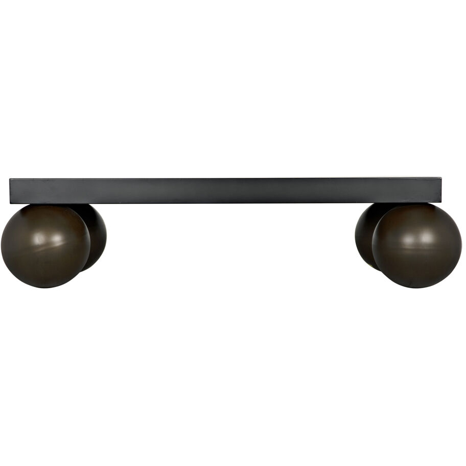 Cosmo 70 X 38.5 inch Matte Black and Aged Brass Coffee Table