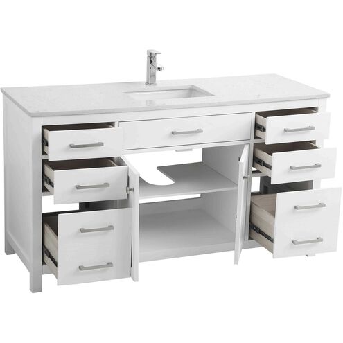 Lewis 60 X 22 X 34 inch White Vanity Sink Set