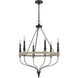 Grove 6 Light 26 inch Drifted Wood and Black Chandelier Ceiling Light