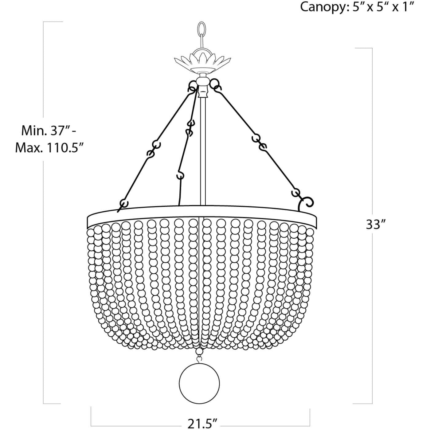 Fabian 3 Light 21.5 inch Black Chandelier Ceiling Light