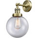 Franklin Restoration Large Beacon 1 Light 8 inch Antique Brass Semi-Flush Mount Ceiling Light in Clear Glass, Franklin Restoration