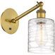 Ballston Cobbleskill LED 5.3 inch Brushed Brass Sconce Wall Light in Deco Swirl Glass