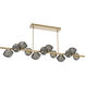 Mesa LED 72 inch Gilded Brass Chandelier Ceiling Light in Smoke, 2700K LED, Twisted Branch