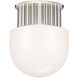 Chapman & Myers Nolan LED 8 inch Polished Nickel Flush Mount Ceiling Light in White Glass