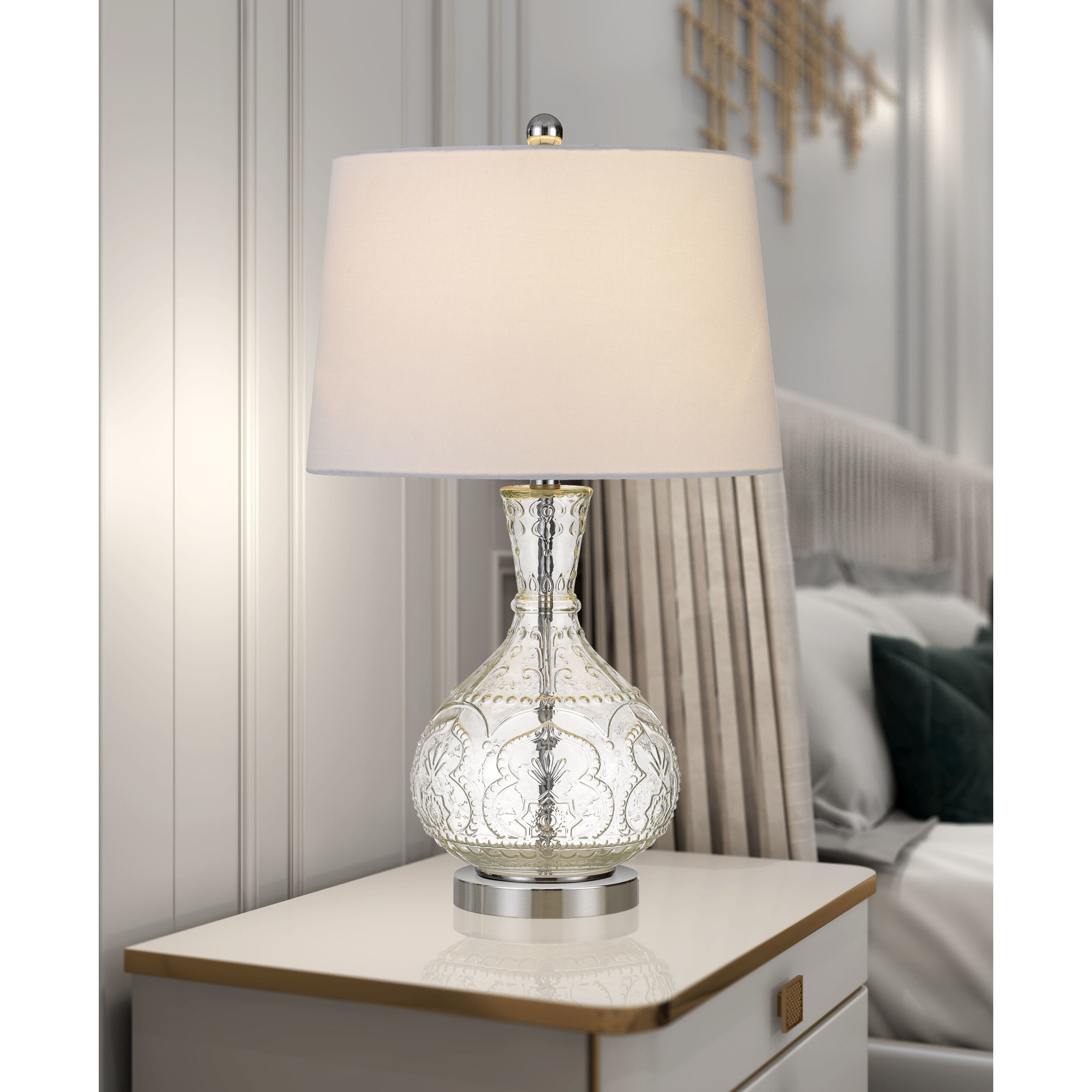 Nador 27 inch 150 watt Clear Table Lamp Portable Light