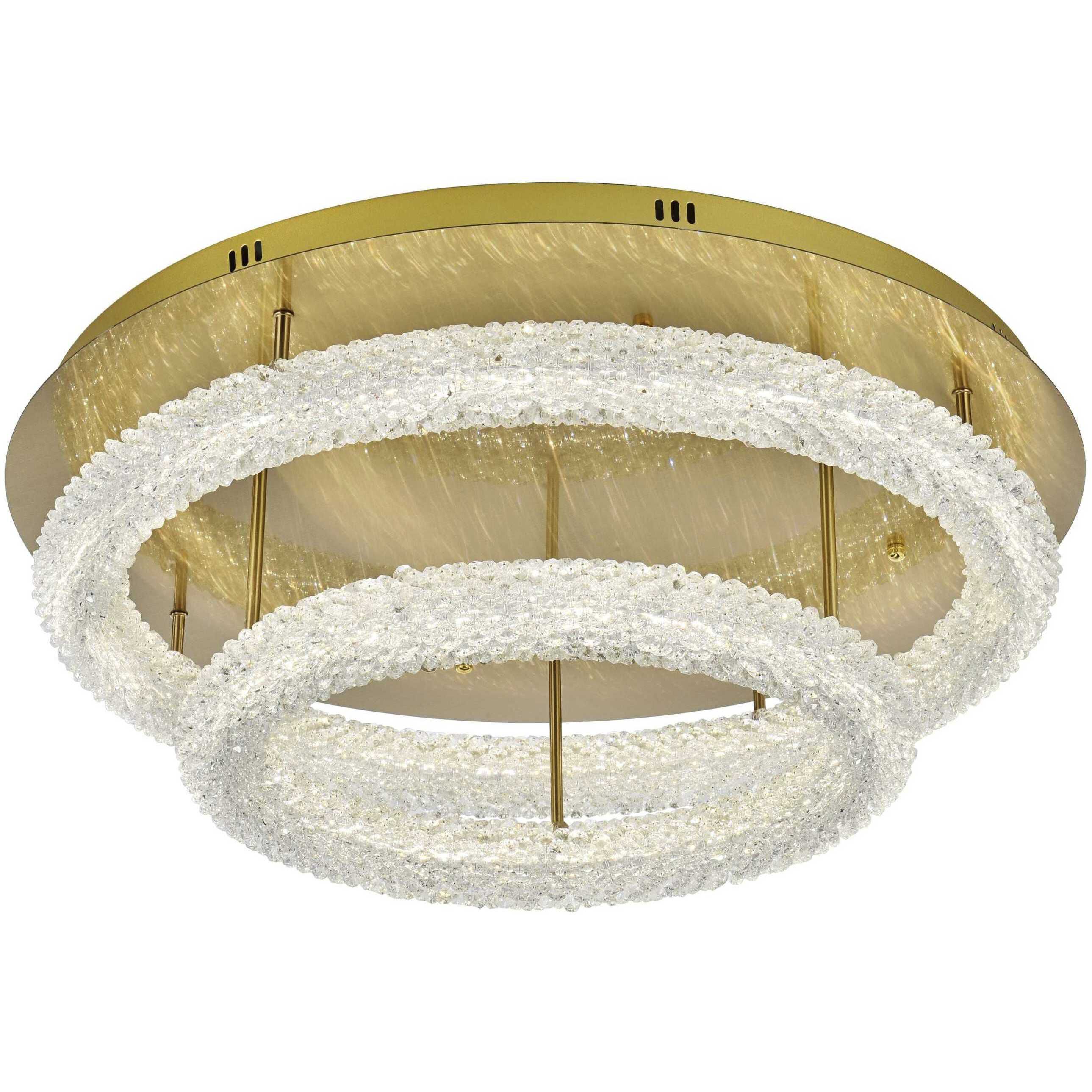 Bowen 2 Light 29.5 inch Satin Gold Flush Mount Ceiling Light