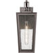 Madison 1 Light 17.63 inch Bronze Outdoor Sconce in Seedy Glass