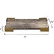 Palm Grey Straw and Antique Brass Marquetry Tray