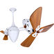 Matthews-Gerbar Ar Ruthiane 16 inch Gloss White with Solid Mahogany Wood Blades Rotational Ceiling Fan, Matthews-Gerbar