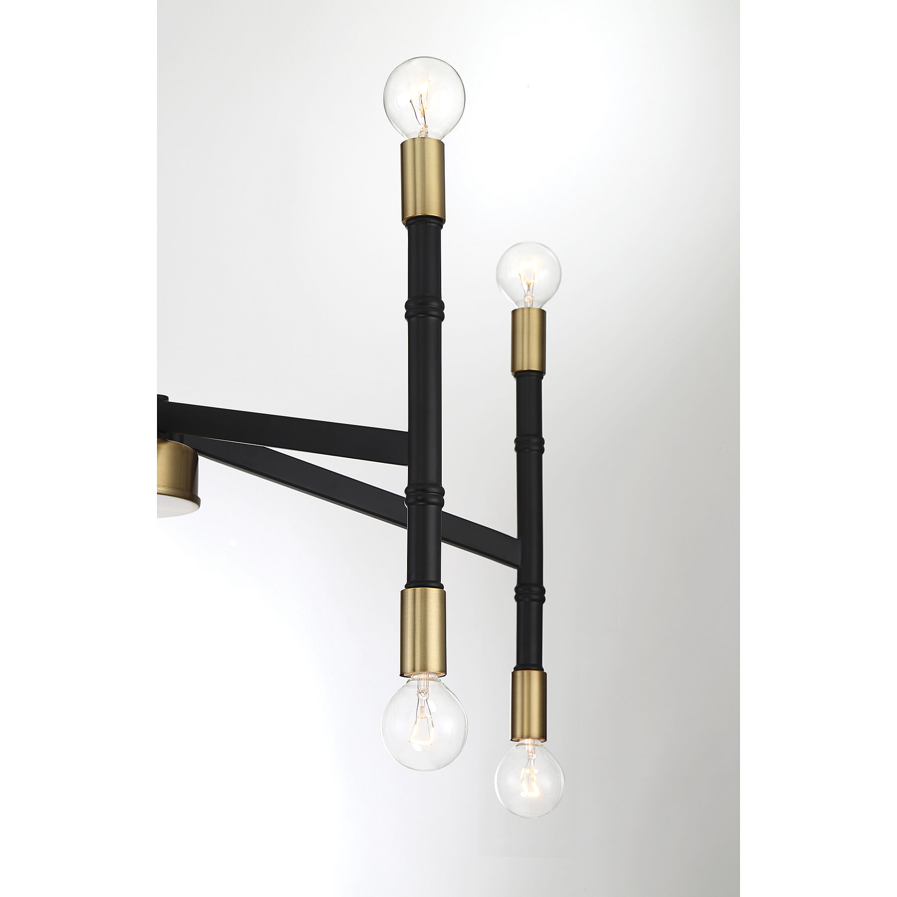 Rossi 10 Light 25 inch Matte Black with Warm Brass Chandelier Ceiling Light