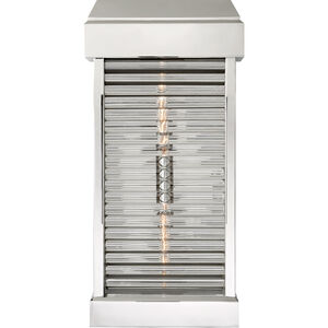 Chapman & Myers Dunmore 2 Light 23 inch Polished Nickel Outdoor Curved Glass Louver Sconce, Large