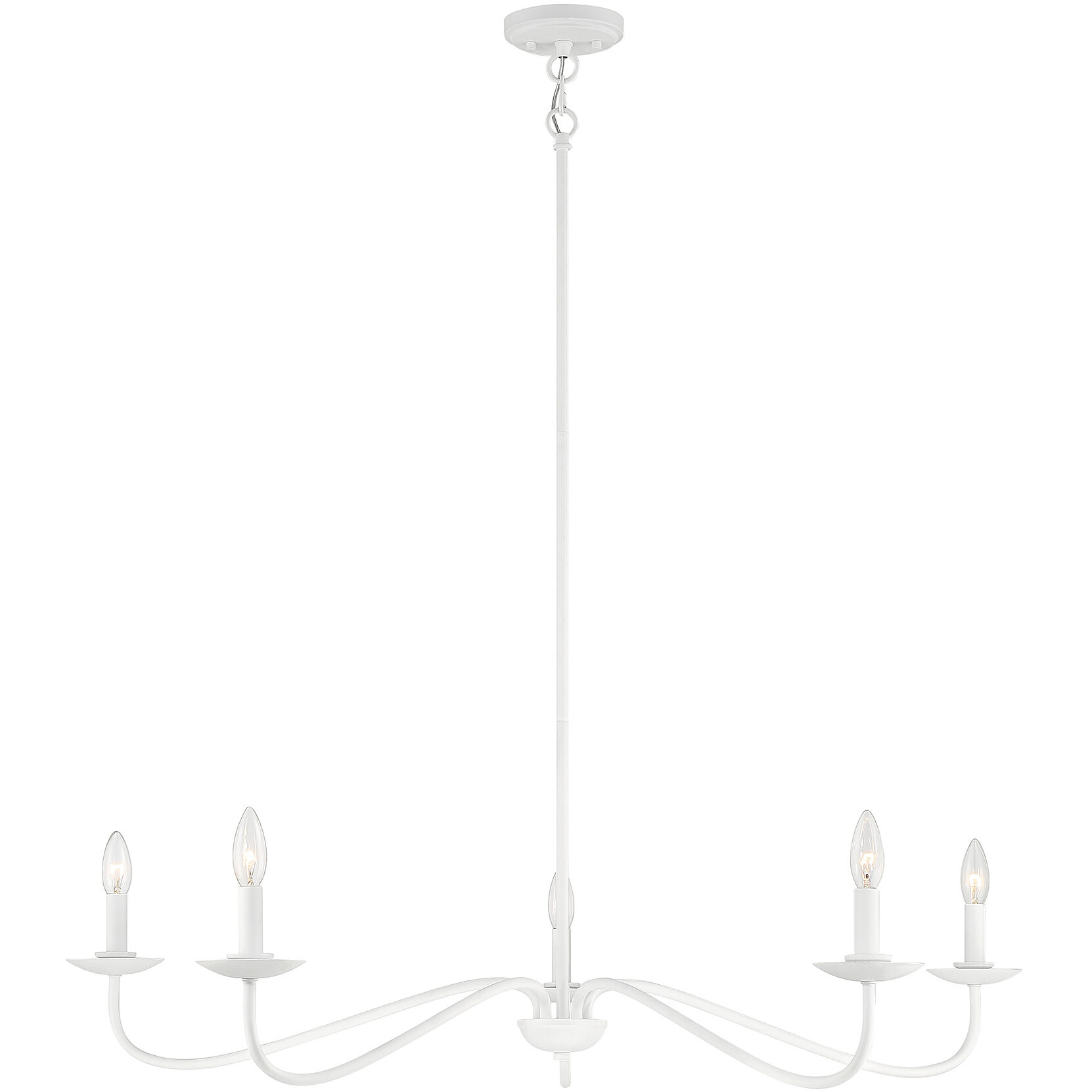 Traditional 5 Light 42 inch Bisque White Chandelier Ceiling Light