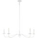 Traditional 5 Light 42 inch Bisque White Chandelier Ceiling Light