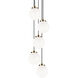 The Bougie 5 Light 13 inch Aged Gold Brass Pendant Ceiling Light in Aged Gold Brass and Opal Glass