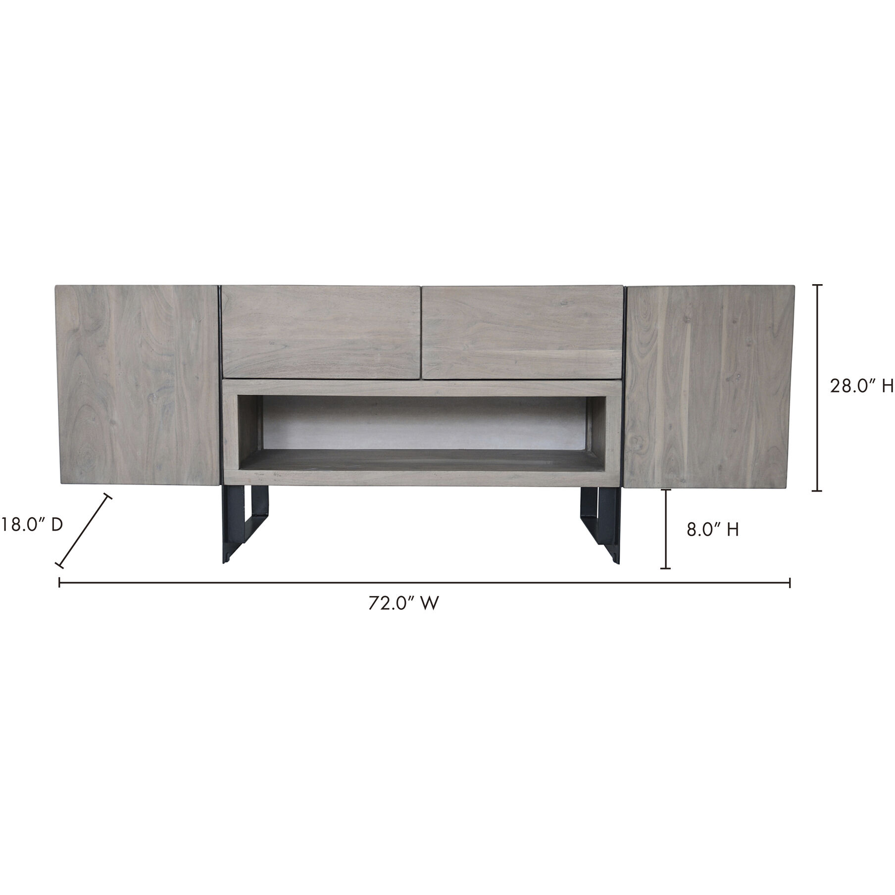 Tiburon 72 inch Grey TV Table