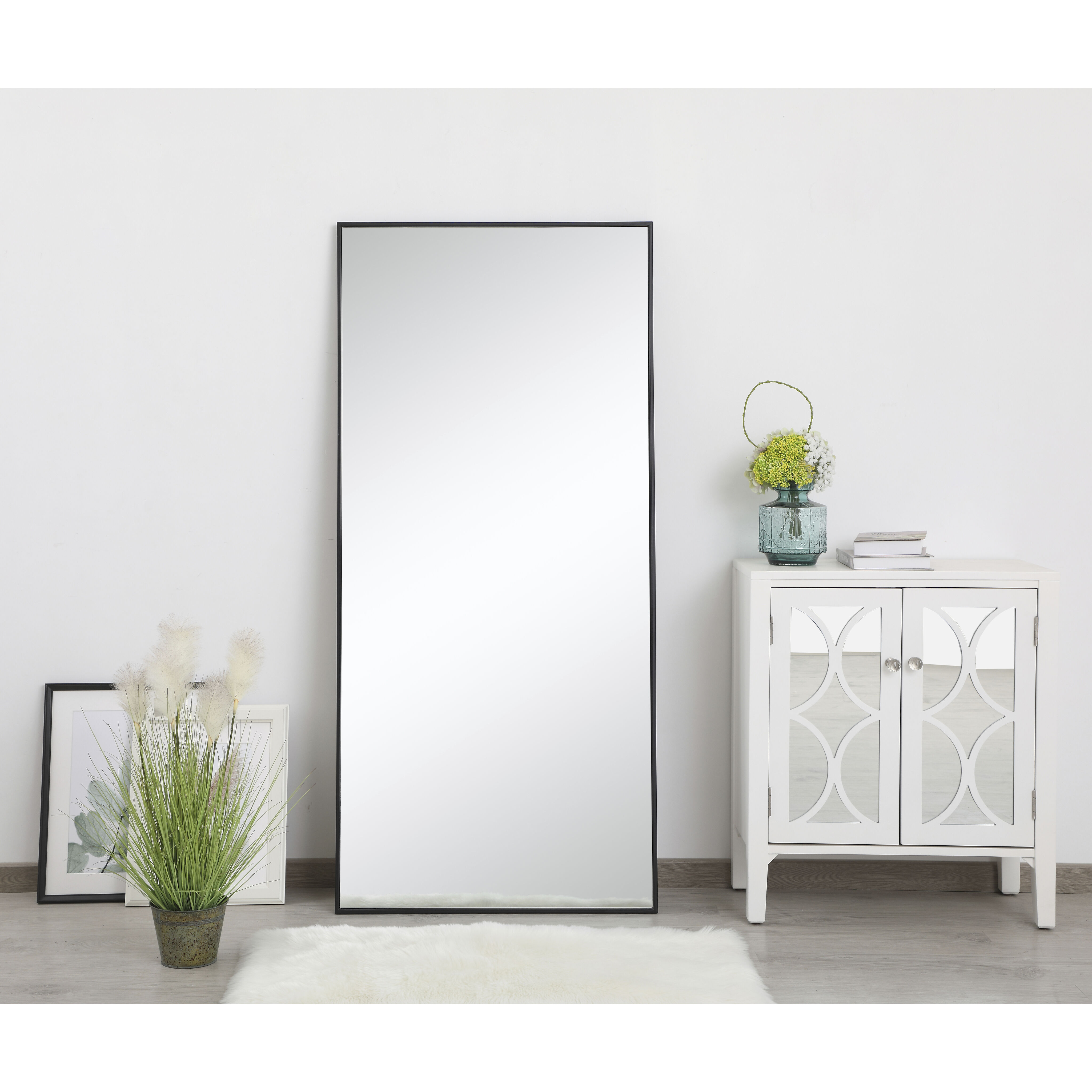 Elegant Lighting MR43060BK Monet 60 X 30 inch Black Wall Mirror Elegant Lighting MR43060BK Monet 60 X 30 inch Black Wall Mirror