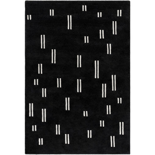 Jason Wu 90 X 60 inch Jet Black / Light Silver Handmade Rug in 5 x 8