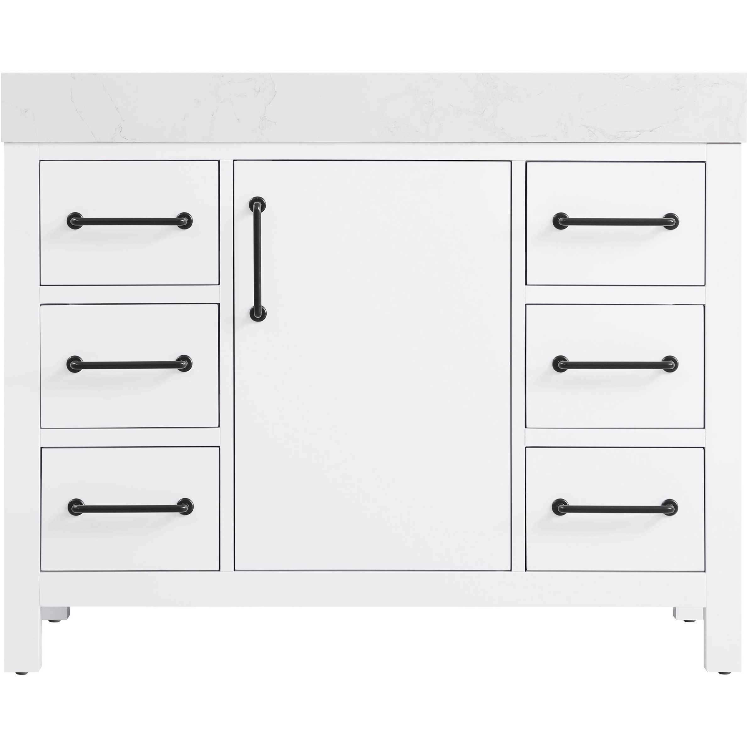 Nathan 42 X 34 inch White Bathroom Vanity Cabinet
