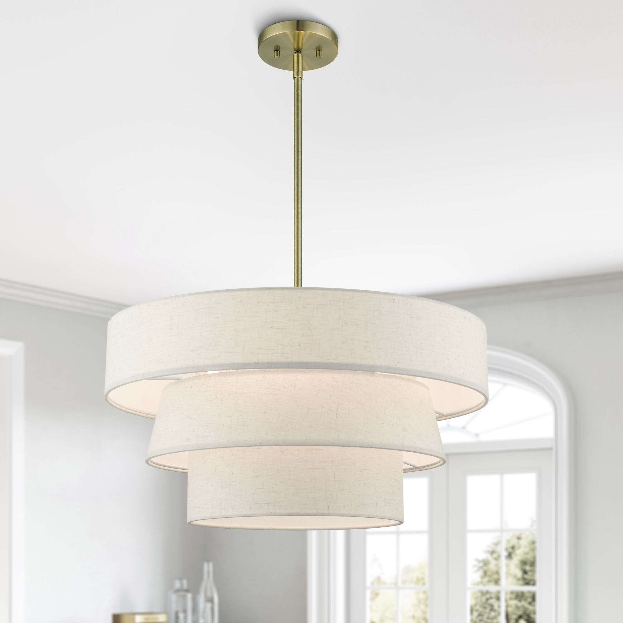 Chandler 4 Light 23 inch Antique Brass Pendant Chandelier Ceiling Light