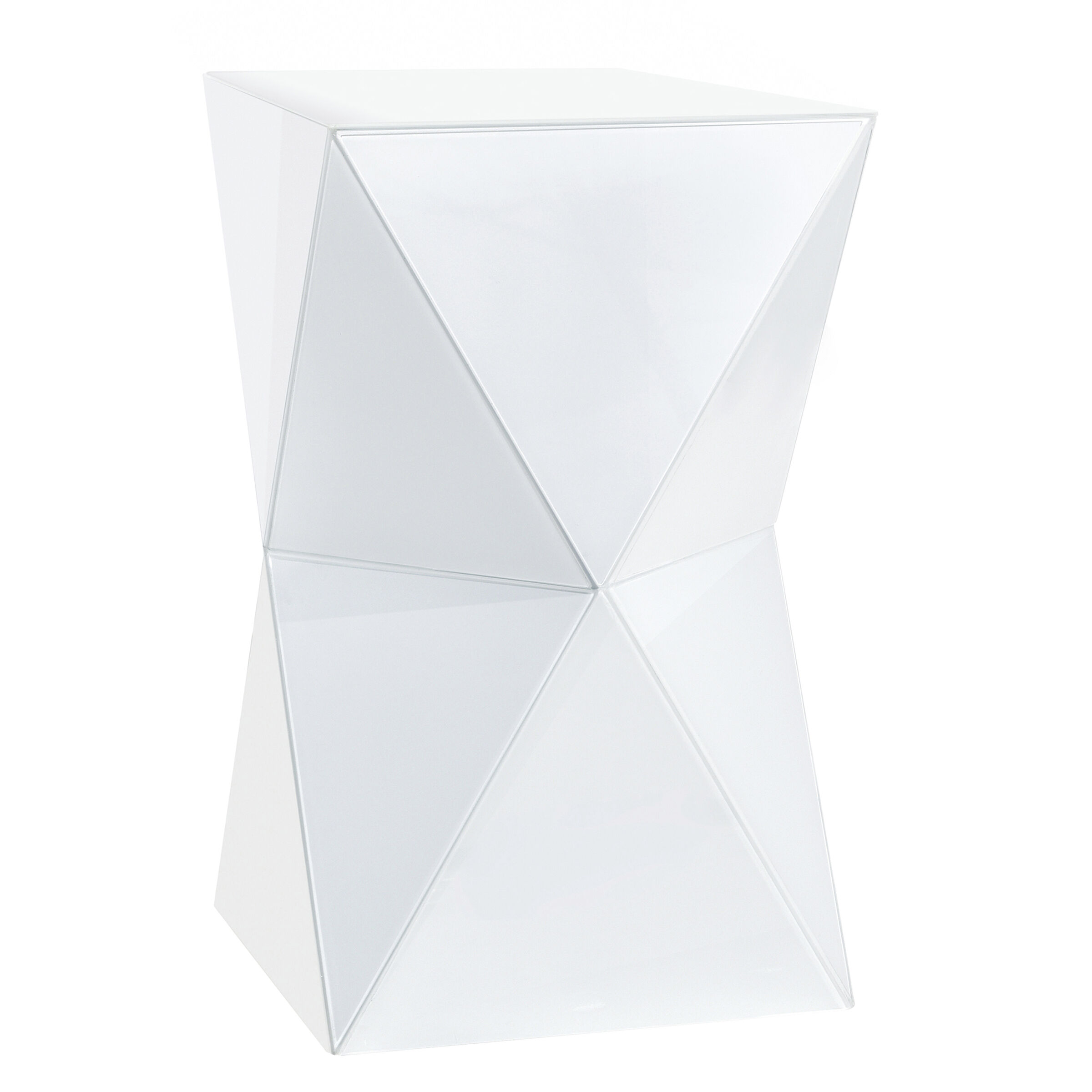 Prism 20.8 X 12.4 inch White Side Table