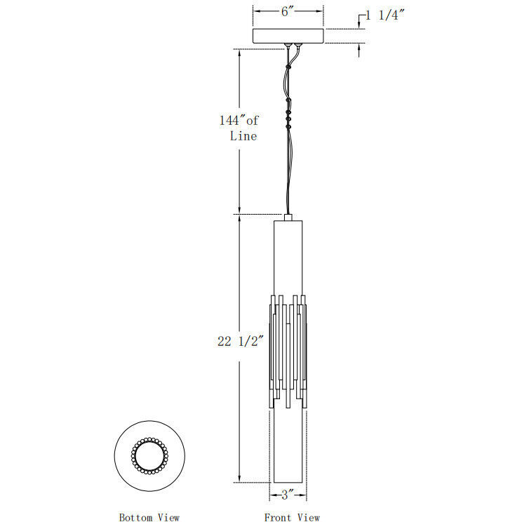 Venna LED 3 inch Urban Bronze Pendant Ceiling Light