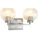 Elliott 2 Light 15.25 inch Pewter Vanity Light Wall Light in Ribbed Clear