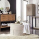 Universal 18 inch Linen Slub Natural Round Ottoman with Slipcover