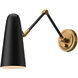 Alora Mood Daniel 1 Light 5 inch Aged Gold and Matte Black Bath Vanity Light Wall Light