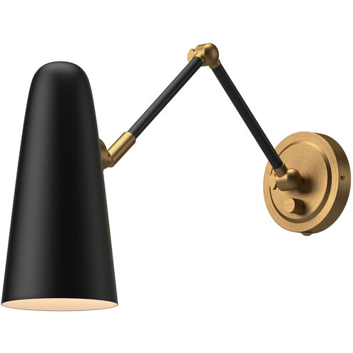 Alora Mood Daniel 1 Light 5 inch Aged Gold and Matte Black Bath Vanity Light Wall Light